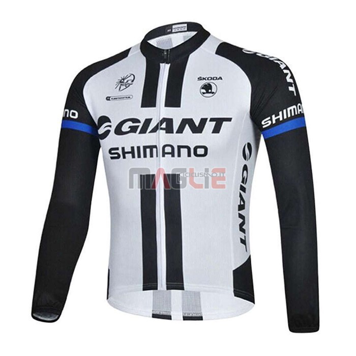 Maglia Giant Alpecin Manica Lunga 2021 Nero Bianco